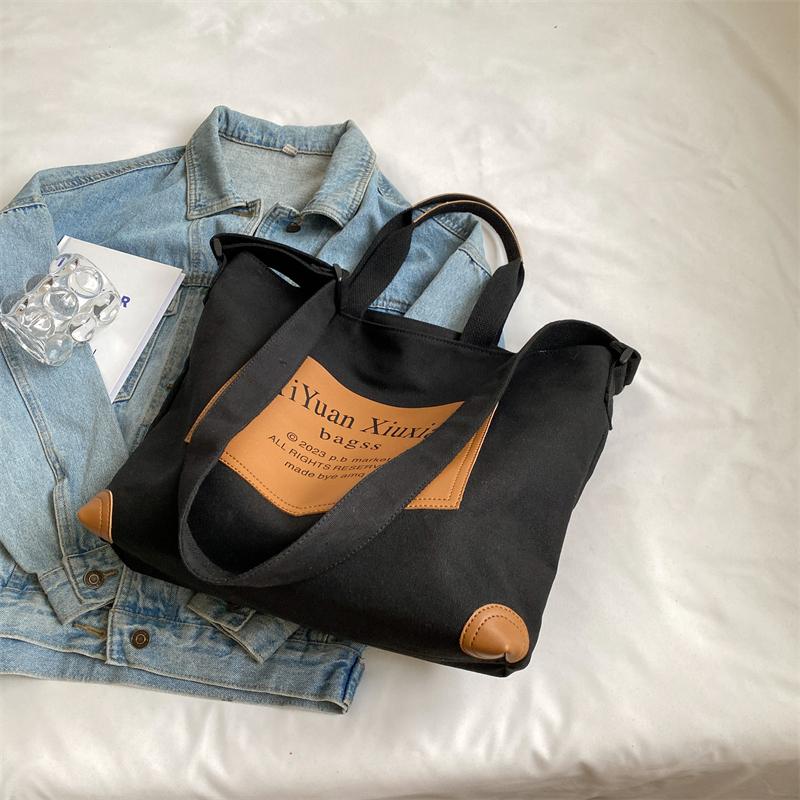 Модная сумка через плечо большой емкости с буквенным принтом, женская новая модная простая сумка, однотонная сумка-тоут