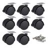 Replacement Caster Wheels with Screws, DIY Furniture Replacement Kit, Silent Series, Self-Adhesive Casters, 30kg Load Capacity (Set of 8)