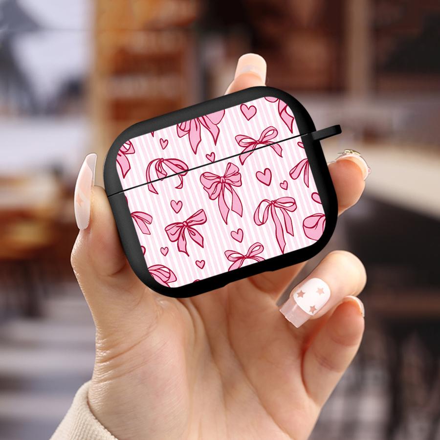 Pink Bow Case For Airpods 2 4 3 Pro2 1 Pro3 Pro Earphone Cases Cover