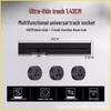 Ultra-Thin Black Movable Kitchen Track Rail with Universal Three-Hole Surface-Mounted Socket