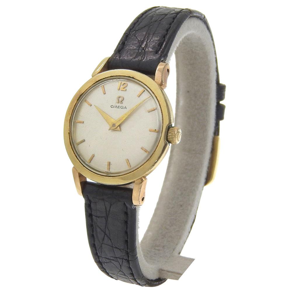Omega Часы Cal.244 антикварные Серебряный циферблат Позолоченные/кожа Ручной завод Аналоговый дисплей Женские Б/У