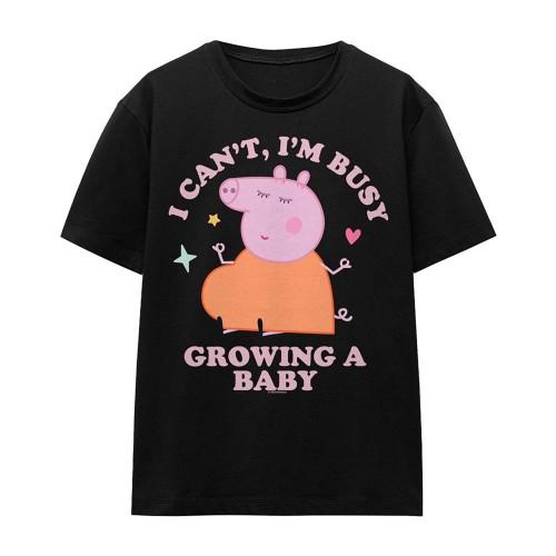 Peppa Pig Unisex Adult Busy Growing A Baby Mummy Pig T-Shirt