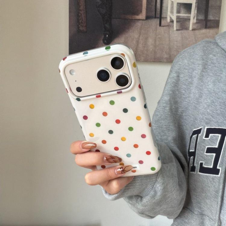 Korean Style Colorful Polka Dot Sticker for Apple 16 Pro Max & iPhone 15 Pro Case