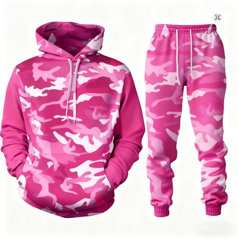 2026 Camouflage Hoodie Two Piece Hoodie Pant Sets Santa Claus 3d Print Set Men Women Fashion Hoodie+Pant Jogging Suits