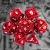7 Pcs White Red Rotary Windmill Metal Dice Hollow Metal Polyhedral Dice Set Suitable for Role-Playing RPG  Board Game Card Game