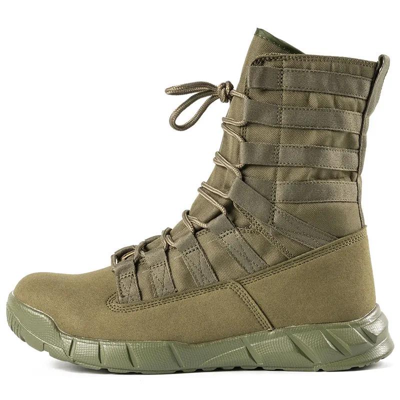 Outdoor Men Desert Combat Boots Training Boots Wear-resistant Military Boots Lightweight Hiking Shoes Male Middle Calf Boot