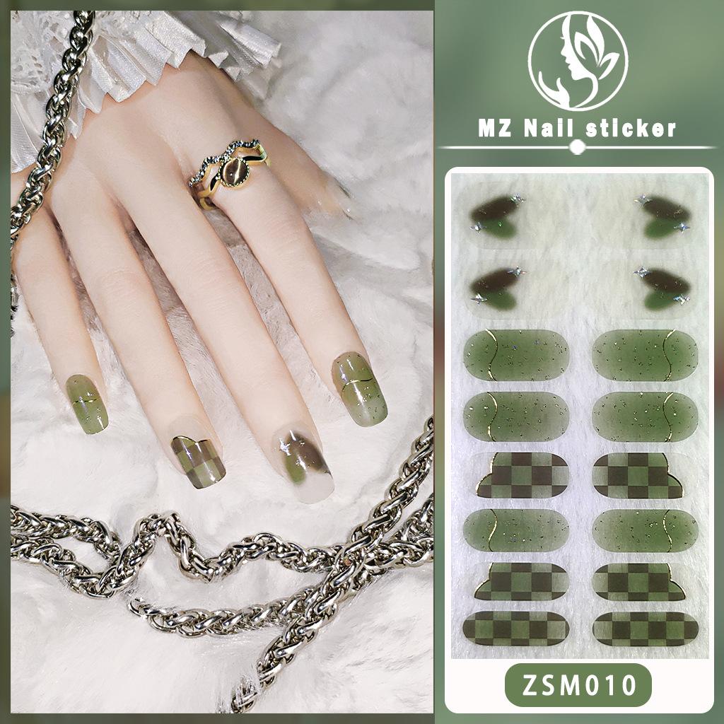 ZSM 3D Gel Nail Wraps, New Viral Elegant Style Waterproof Long Lasting Nail Stickers, No Top Coat Required