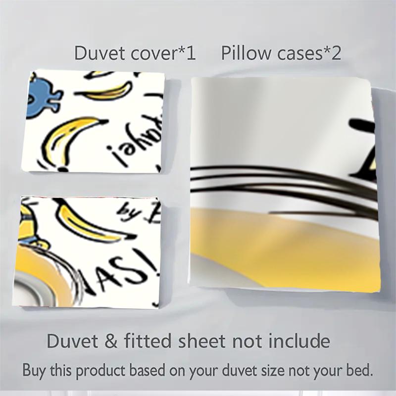 3Pcs Minion Bananas Adventure Bedding Sets For All Sizes New 3D Printed Bed Cover Comforter Duvet Cover Pillowcase Bedroom Decoration