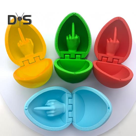 3D-печатная игрушка в виде яйца со средним пальцем, красочное пасхальное яйцо со средним пальцем внутри, украшение для домашнего офиса, настольный орнамент, розыгрыш, подарок