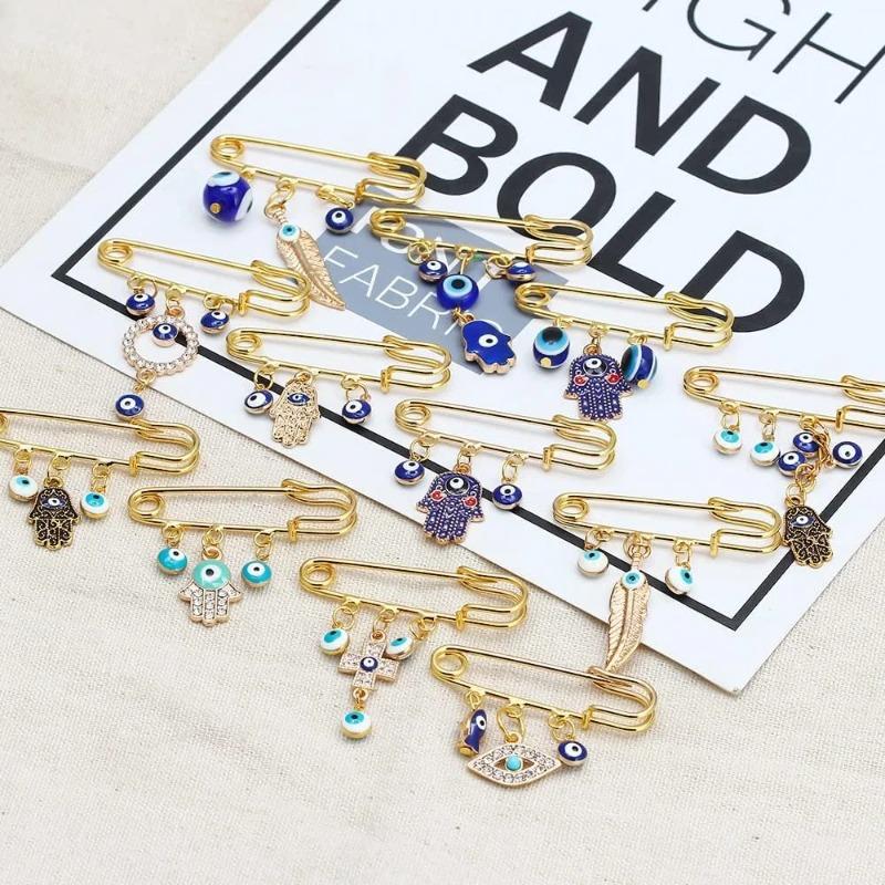 20pcs Heavy Duty Safety Pins Metal Brooch Pin Kilt Fasteners with 3 Loops for DIY Crafts Jewelry Making Arts Sewing Clothes