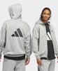 adidas Худи на молнии с баскетбольным принтом - Средне-серый меланж / Kb7562