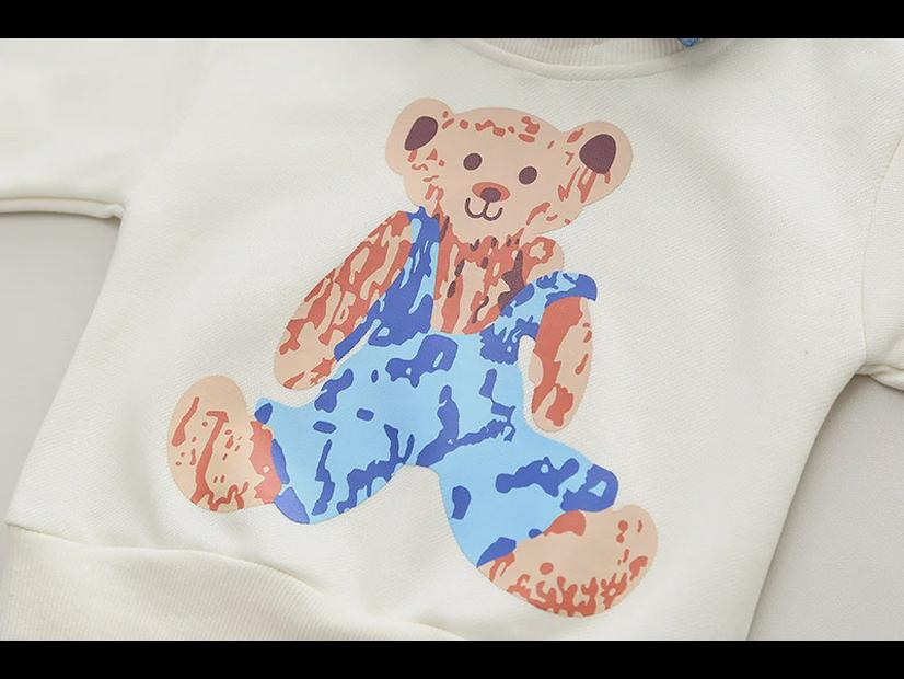 Повседневный корейский костюм-двойка для мальчиков с медведем на осень/весну