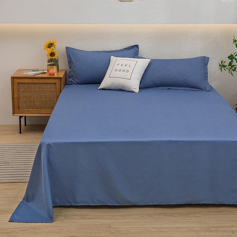 One-piece Bed Sheets (pillowcases Not Included) Washed White Navy Pink Grey Blue Hotel Bed Sheets Single and Double Home Use