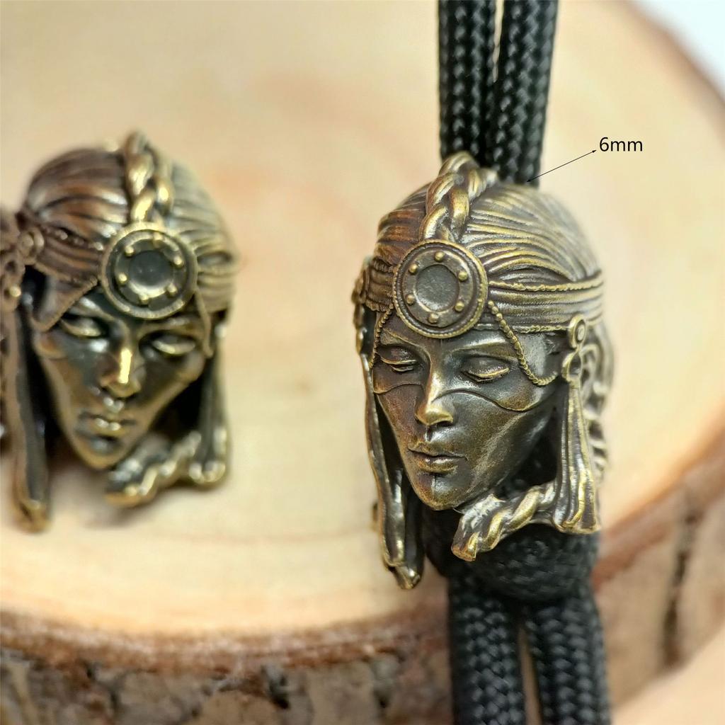 Винтажные племенные женские бусины для шнура-воина, латунные бусины для ножей, модные бусины для парашютного шнура, подвески для шнура, ключ