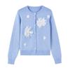 Qiushui Yiren Women's 3D Floral Knit Cardigan