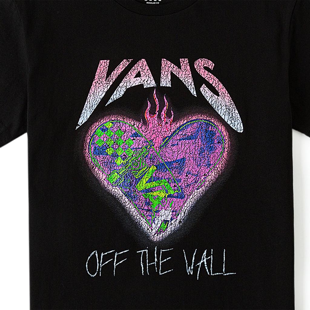 Vans Футболка с коротким рукавом и круглым вырезом с принтом «Любовные буквы», женские топы черного цвета VN000KPEBLK