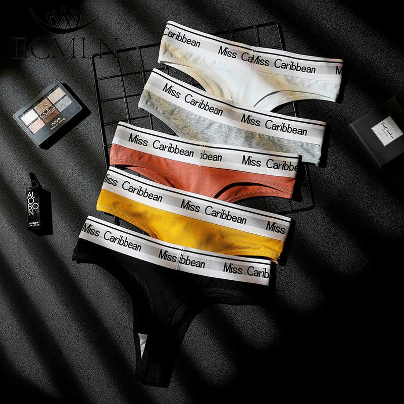 1 PACK Women Letter Wide Belt Thongs Panties Seamless Cotton G-string Low Waist Briefs