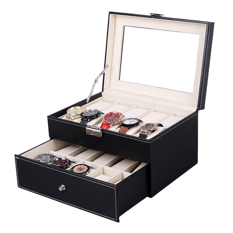 Фланелевый стеклянный прозрачный замок для часов Подарочная коробка