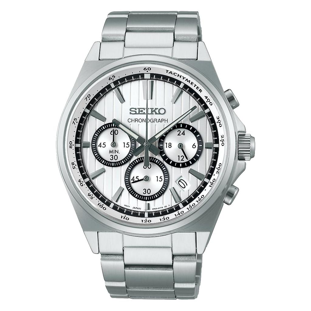 Seiko Watch SBTR031 Silver Quartz Chronograph Seiko Selection S Series Men's Battery-Powered Watch,