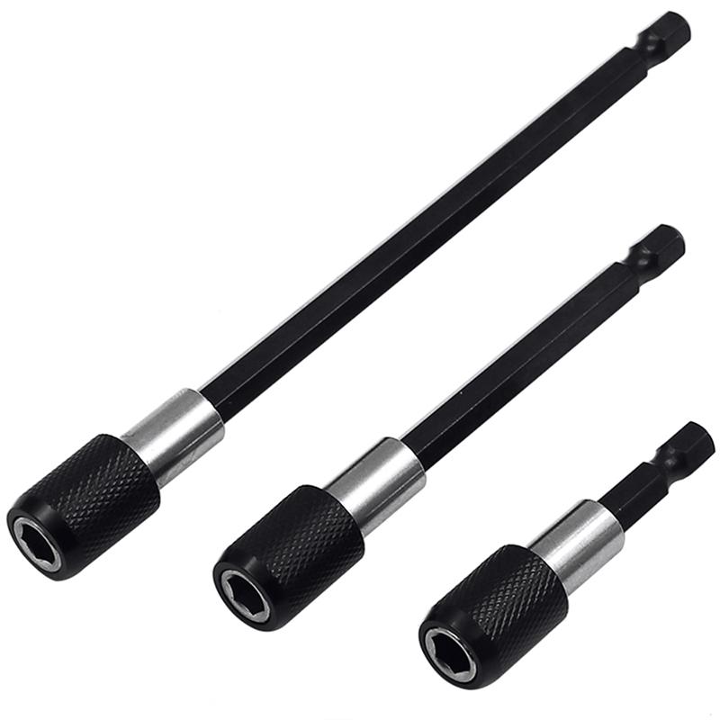 3Pcs Hexagonal Quick Release Self Locking Extension Rod Electric Drill Driver Quick Transfer Rod Screwdriver Extension Rod Tool