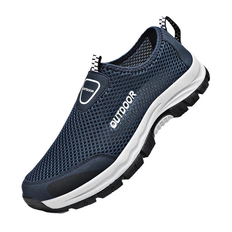 Summer men's large size outdoor mesh shoes with fat instep high foot fat size breathable mountaineering casual shoes