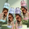 1PC Vintage Lady Soft Portrait 750ml Color Plastic Sports Water Bottle Leakproof Flip Straw Lid For Sports Office Home Use