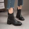 2024 Новые осенние женские ботинки с квадратным носком на коротких высоких каблуках Зимние ботинки Женские ботинки челси Женская обувь Zapatos