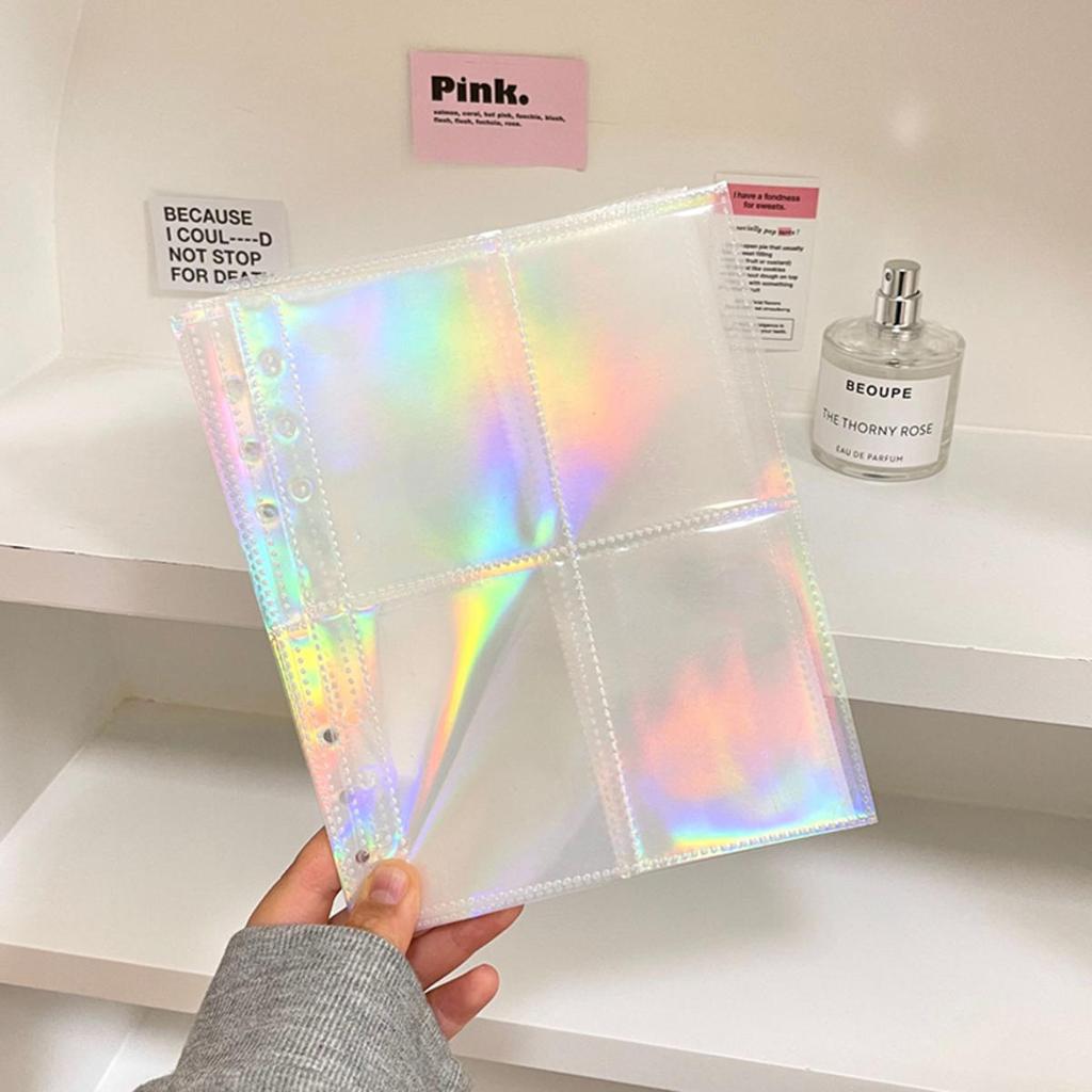 10pcs 4 Grids Photo Album Inner Pages A5 Kpop Binder Photocard Holder Photo Card Loose Leaf Idol Card Collect Book Refill Page