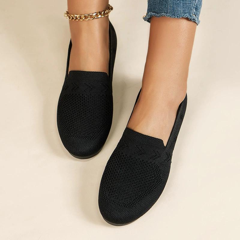 Large Spring Size Round New Head Flat Shoes Women Shallow Mouth Sports Wind Casual Shoes