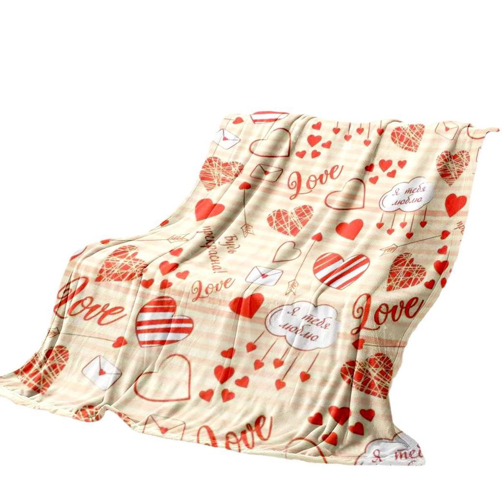 Simple cartoon digitalprinted polyester Bedroom velvet flannel soft sofa cover blanket Fleece soft sofa cover blankets for beds