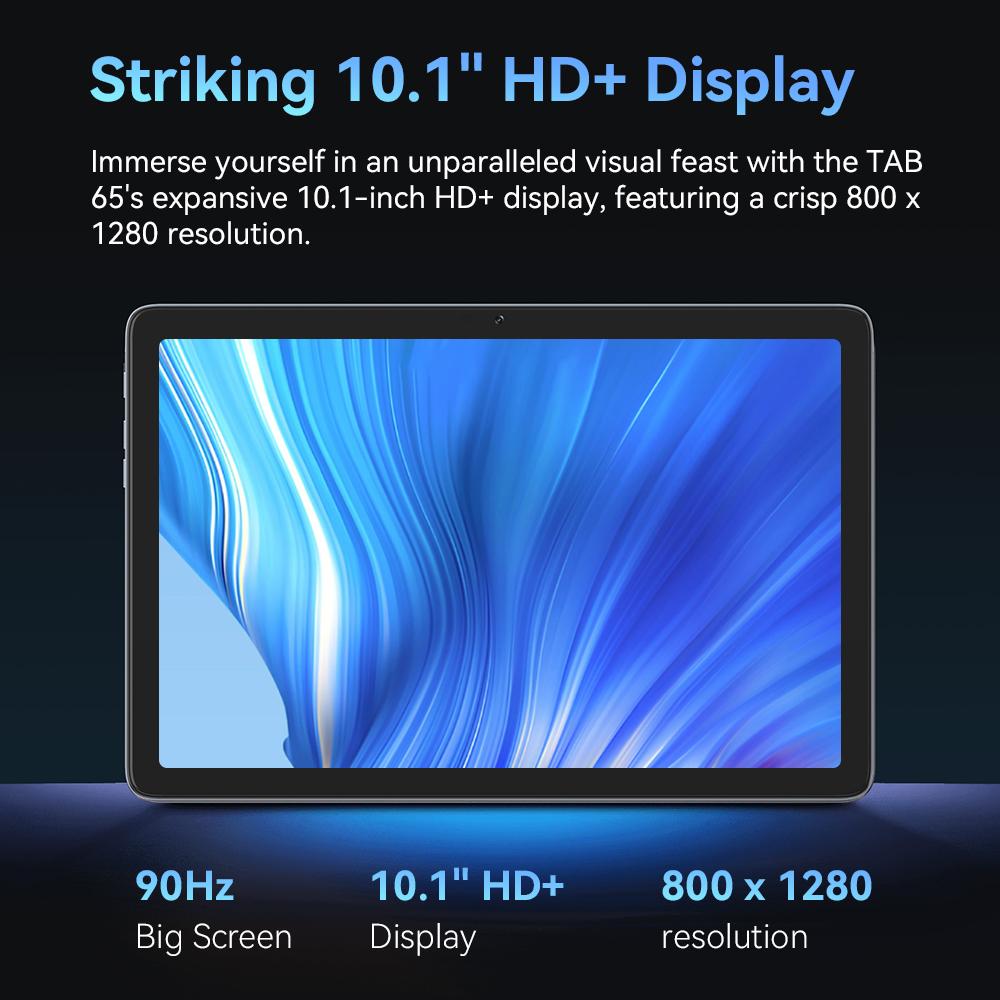 Планшет Cubot TAB 65, Android 15, Восьмиядерный, 4 ГБ ОЗУ, 128 ГБ ПЗУ, 10,1-дюймовый HD+ экран 90 Гц, 13 МП камера, 6200 мАч, OTG