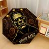 Custom Text Automatic 8 Bone Umbrella, Portable Sun Rain Protection UmbrellaFrankenstein's Monster