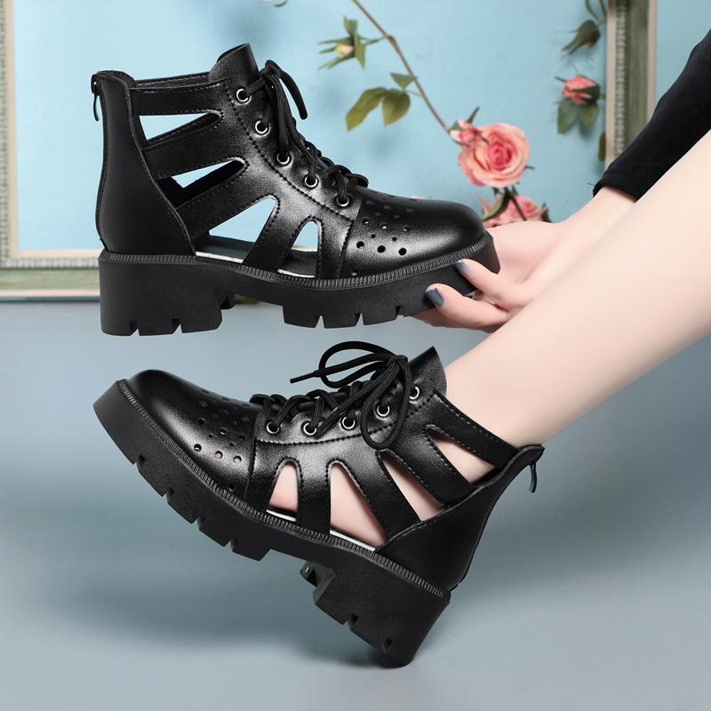 Fashion AIYUQI Women's Summer Boots 2025 New Casual Mesh Ankle Boots Ladies British Style Genuine Leather Women's Cool Boots