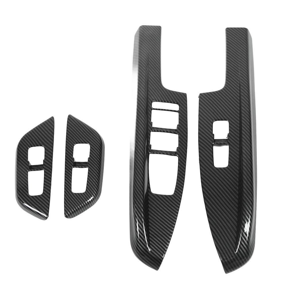 4 Pcs Door Window Control Panel Cover Carbon Fiber Style Window Lifter Decor Replacement for Kia