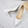 Ladies Stilettos Pointed Toe Pumps Solid Color Work Shoes 7.5cm Heel WZ