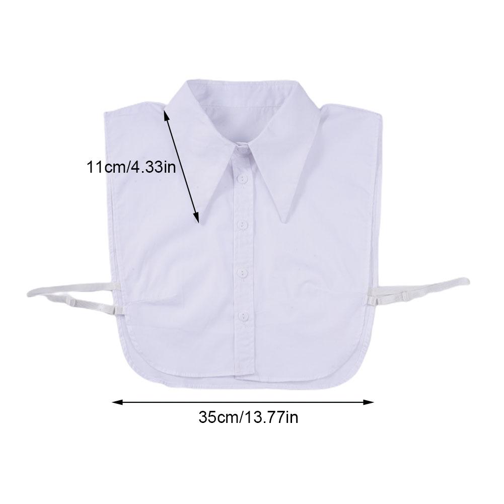 Women Cotton Fake Collar Blouse Vintage Solid Detachable Shirt Collar False Lapel Blouse Women Clothes Accessories