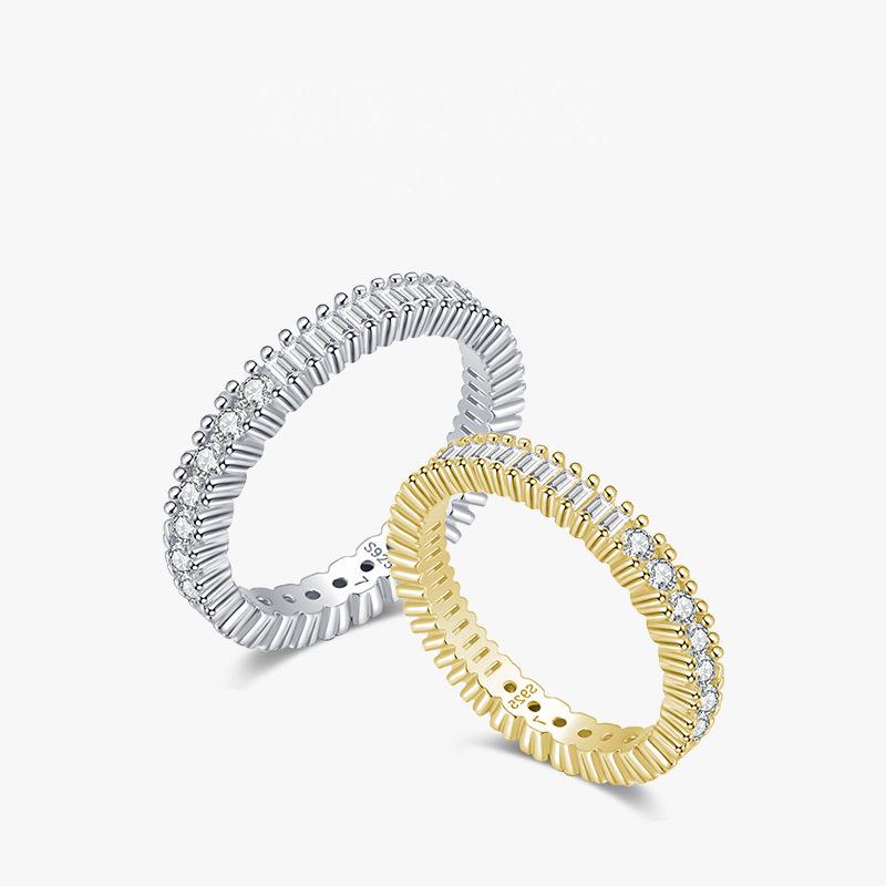 Tancise Classic 925 Sterling Silver Zircon Ring Ladies Jewelry Wedding Promise Party Gift