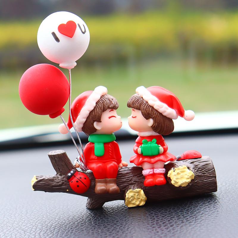 1-10PCS Christmas Car Dashboard Ornament Cute Creative New Couple Car Interior Decoration Desktop Gift for Women