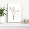 Pink Ballerina Line Abstract Poster Ballet Dancer Canvas Printing Wall Art Picture Modern Minimalist Girls Bedroom Home Decor