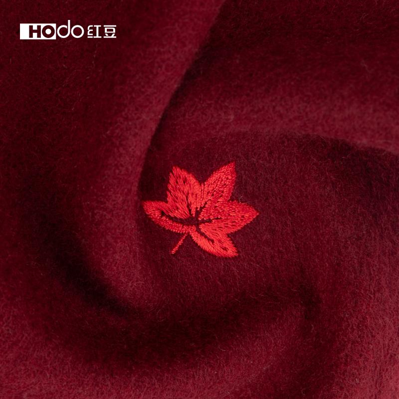 Red bean pure wool scarf for women in autumn and winter, warm and simple embroidered scarf for both men and women, tassel style