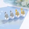 European and American High-End Retro French Sparkling Zircon Pearl Earrings Studs and Ear Cuffs