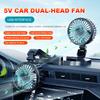 USB Car Fan Portable Single and Double Headed Cars Electric Fan for Home Office 360 Degree Rotatable 2 Speed Seat Fan for SUV RV