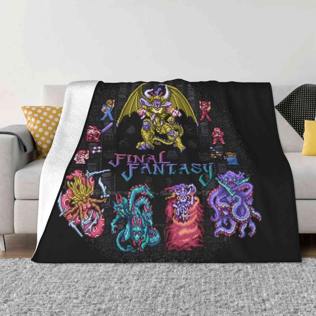 Fantasy Final All Sizes Soft Cover Blanket Home Decor Bedding Final Fantasy Retrogaming 8Bit 8 Bit Pixels Pixel Art Pixelart