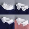 1PCS Fashion Front Tie White Fake Collar for Women Stand Detachable Collar Fake Girls Vintage Lace Ladies False Blouse Collar