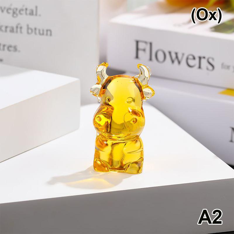 Кристалл Мини Двенадцать Зодиакальных Украшений Милая Маленькая Модель Животного Мышь Бык Тигр Кролик Дракон Змея Настольный Декор Домашний Декор Подарки