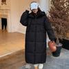 Новая утолщенная пуховая хлопковая одежда женская длинная до колена хлопковая одежда свободная хлебная одежда зимняя хлопковая куртка