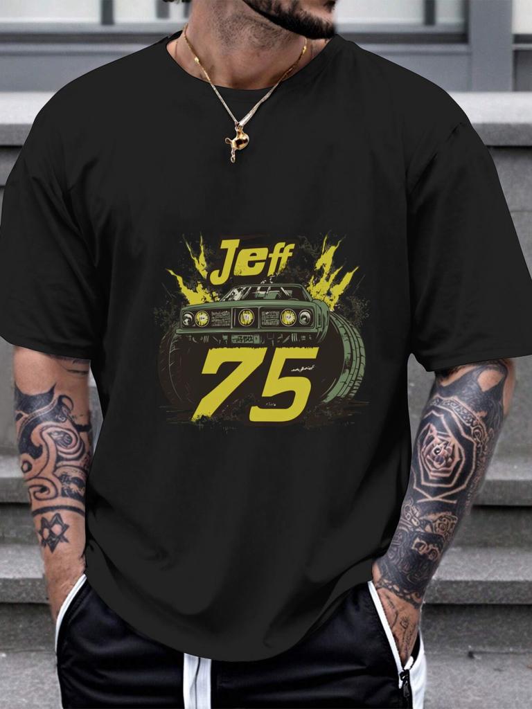 1 шт. Японская футболка Jeff 75 Винтажная с аниме-графикой