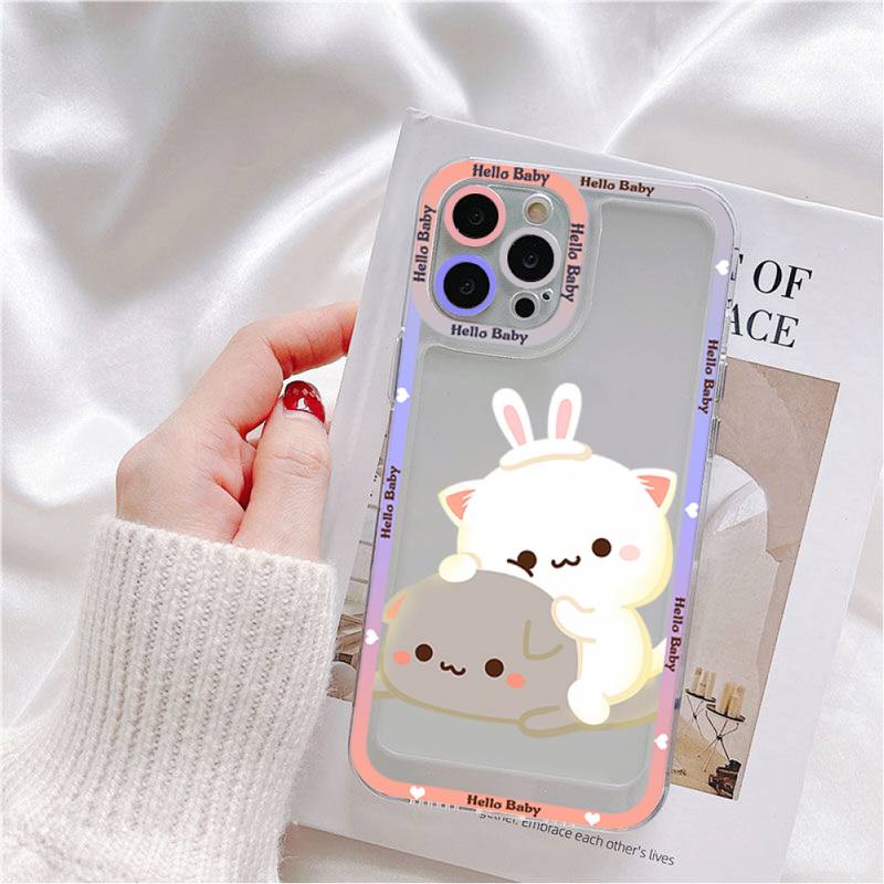 Чехол для телефона Mochi Peach Cat для iPhone 11 12 13 Mini Pro Max 14 Pro Max Чехол-оболочка