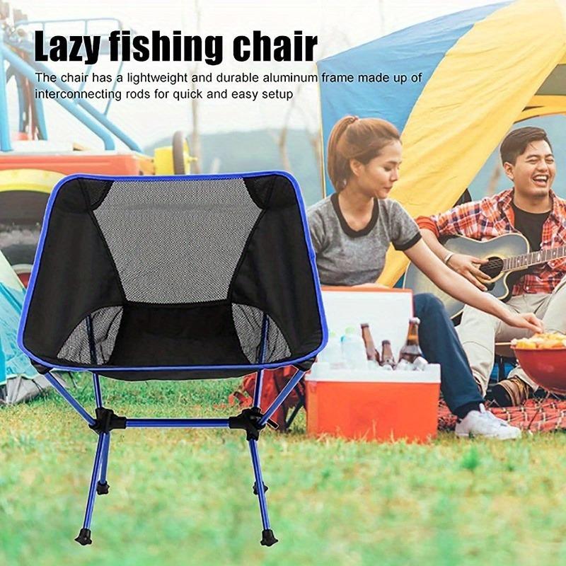 Портативный складной стул для кемпинга, компактный складной стул для походов, пляжный стул с сумкой для переноски для походов на свежем воздухе, рыбалки, пикника