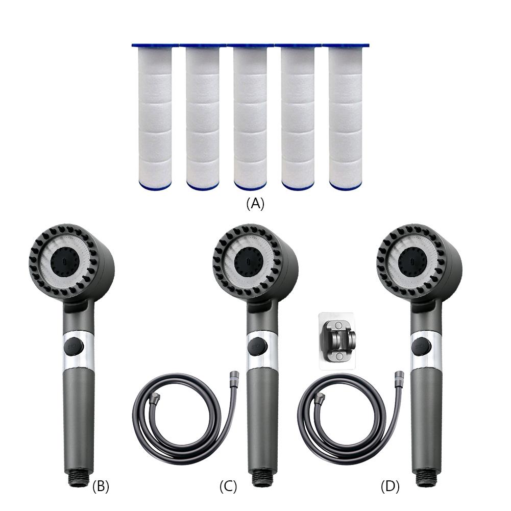 Фильтр Душевая лейка Мощная Напорная Большая Пропускная способность Душевая головка Регулируемая 4 режима Запасные части Аксессуары для ванной
